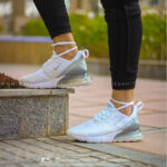 کفش اسپرت و کتونی نایک ایرمکس ۲۷۰ فلاینیت ( سفید نقره ای )- Nike Air Max 270 Flyknit ( White Silver )
