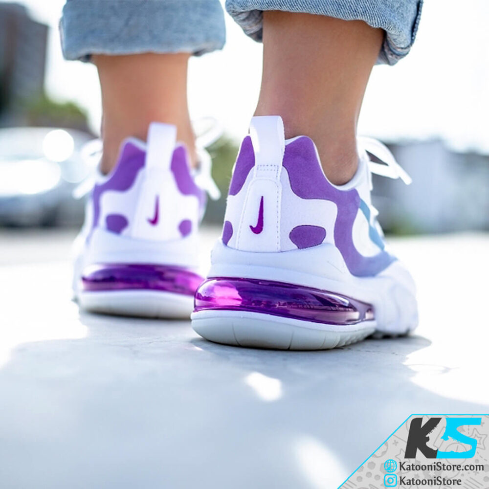 کفش اسپرت و کتونی نایک ایرمکس ۲۷۰ ری اکت ( سفید بنفش ) - Nike Air Max 270 React ( White Purple )