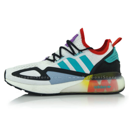 کفش اسپرت و کتونی آدیداس زد ایکس ( سفید فیروزه ای ) - Adidas ZX 2K Boost ( White Teal Red )
