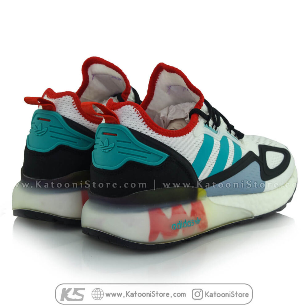 کفش اسپرت و کتونی آدیداس زد ایکس ( سفید فیروزه ای ) - Adidas ZX 2K Boost ( White Teal Red )