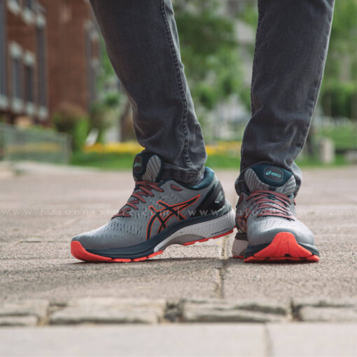 کفش اسپرت و کتونی اسیکس ژل کایانو ۲۷ ( خاکستری نارنجی ) - Asics GEL Kayano 27 ( Grey Orange)