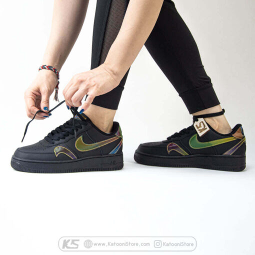 کفش اسپرت و کتونی نایک ایر فورس ۱ ( مشکی شبرنگ ) - Nike Air Force 1 '07 LV08 (Black Rainbow)