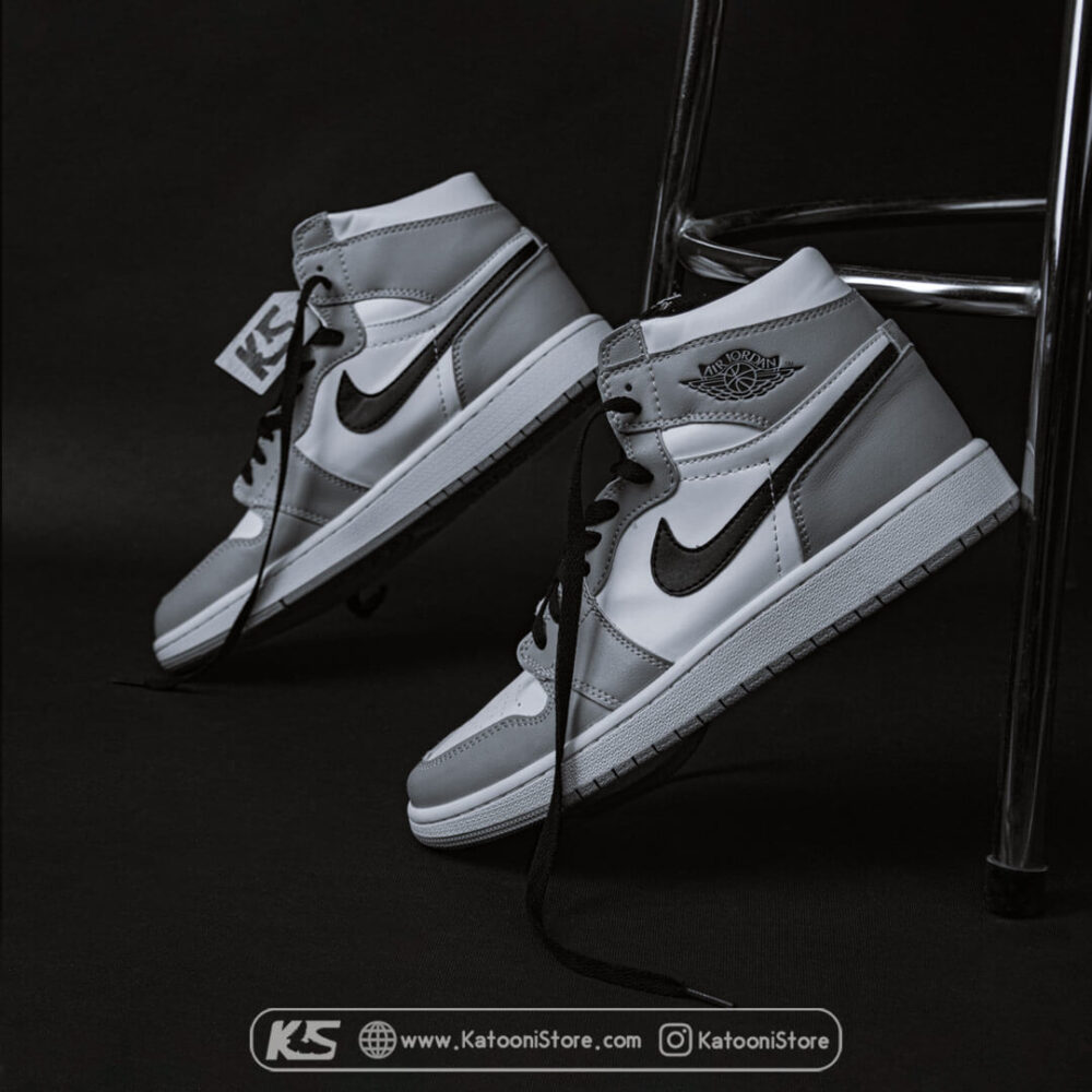 کفش اسپرت نایک ایر جردن 1 مید لایت اسموک گری - Nike Air Jordan 1 Mid Light Smoke Grey