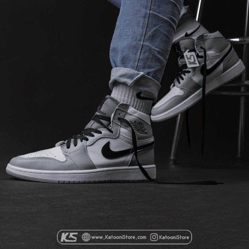 کفش اسپرت نایک ایر جردن 1 مید لایت اسموک گری - Nike Air Jordan 1 Mid Light Smoke Grey