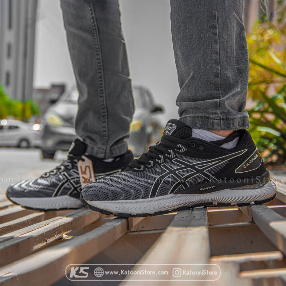 کفش اسپرت و کتونی اسیکس ژل نیمباس 22 مشکی سفید - Asics GEL Nimbus 22 ( Black White )