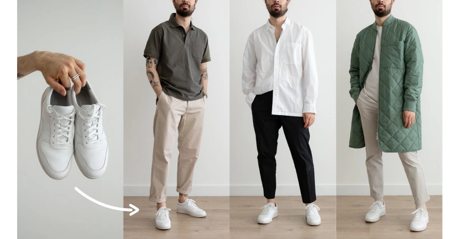 how to style white sneakers