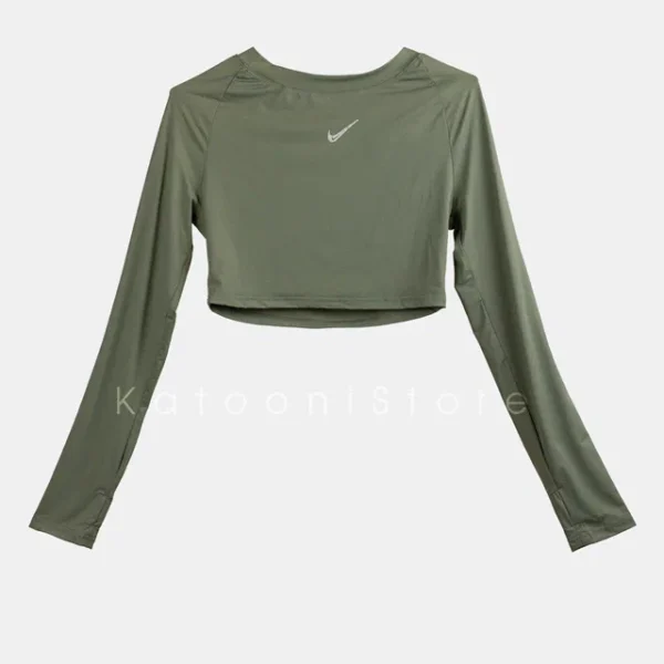 تی شرت کراپ آستین بلند نایک