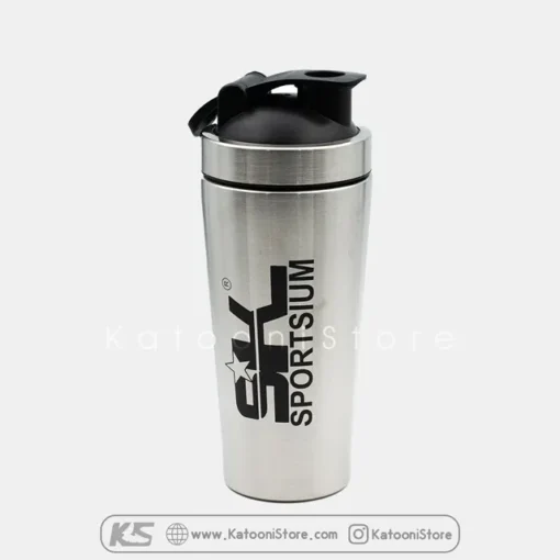 خرید شیکر استیل 750 میلی‌لیتر اسپرت سیوم نقره ای