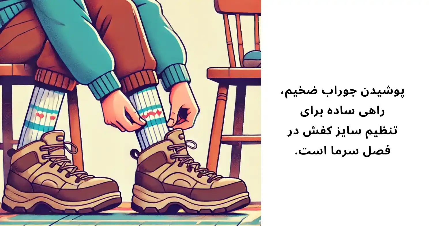 کوچک کردن سایز کتونی با جوراب ضخیم