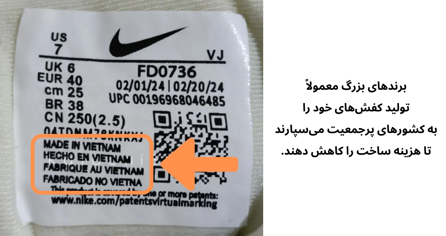 کشور سازنده کفش نایک