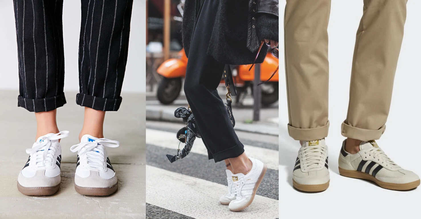 استایل با کفش سامبا و شلوار پارچه ای