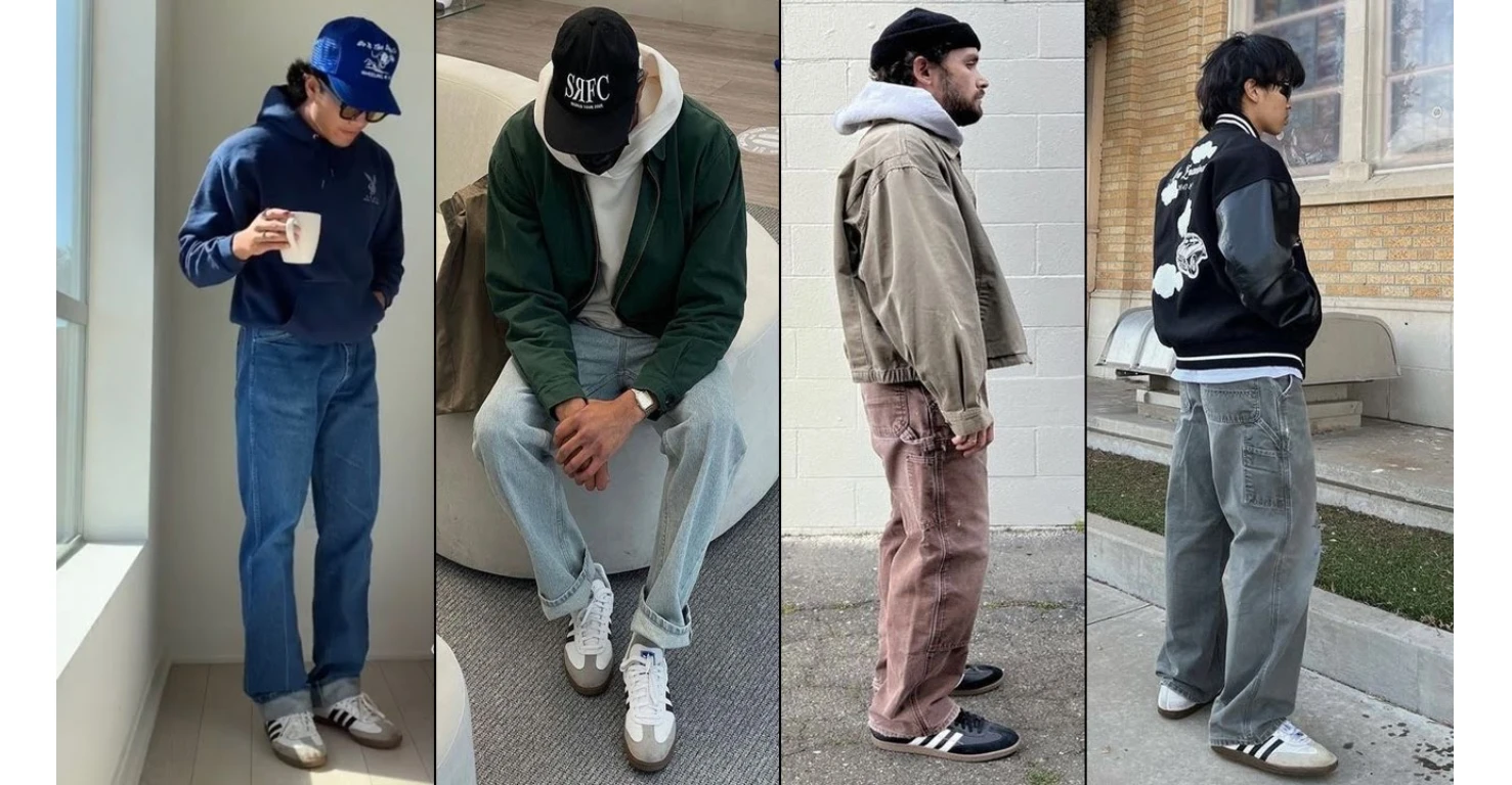 استایل با کفش سامبا در سبک مینیمال