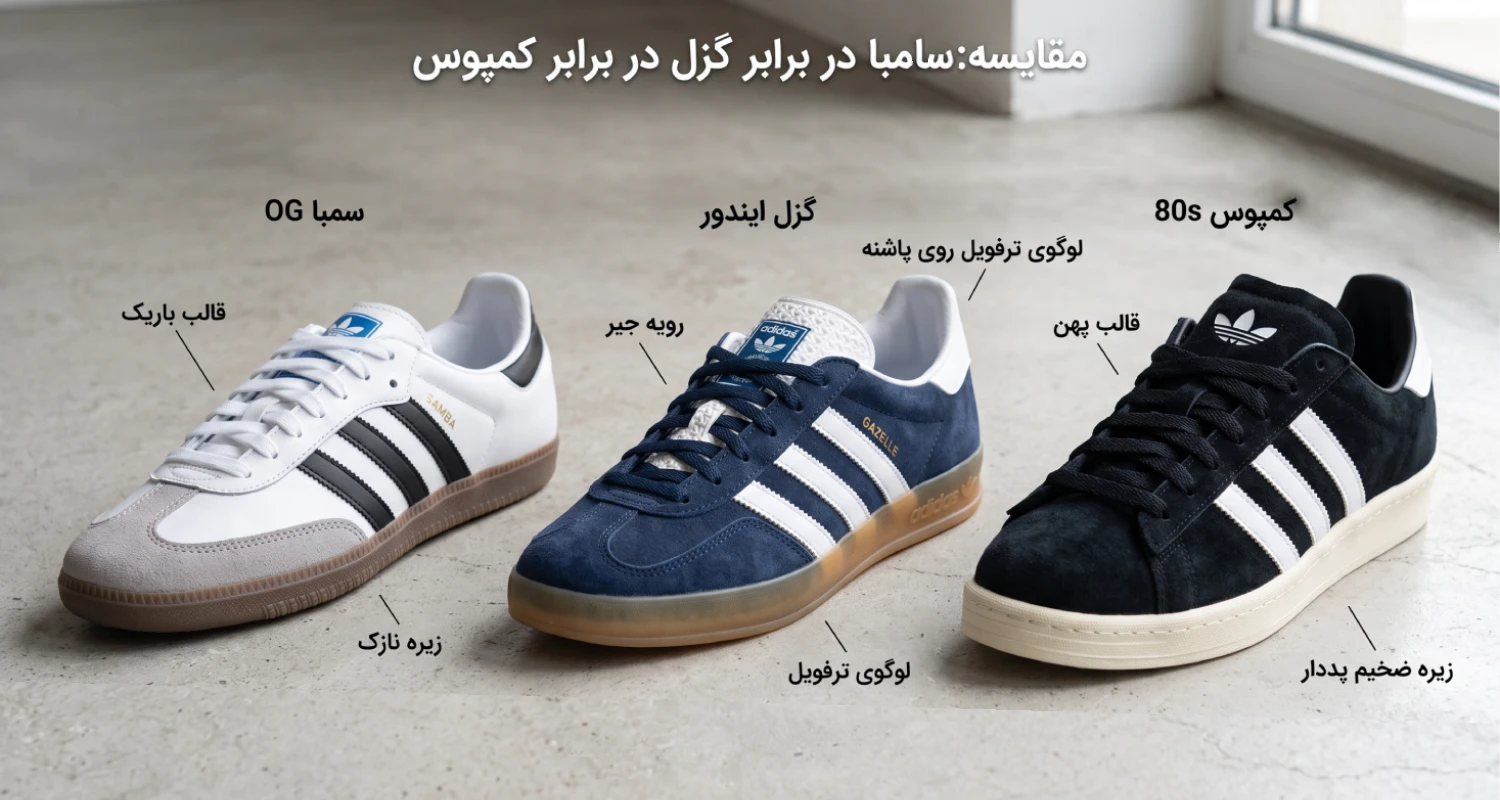 مقایسه ۳ آدیداس کلاسیک