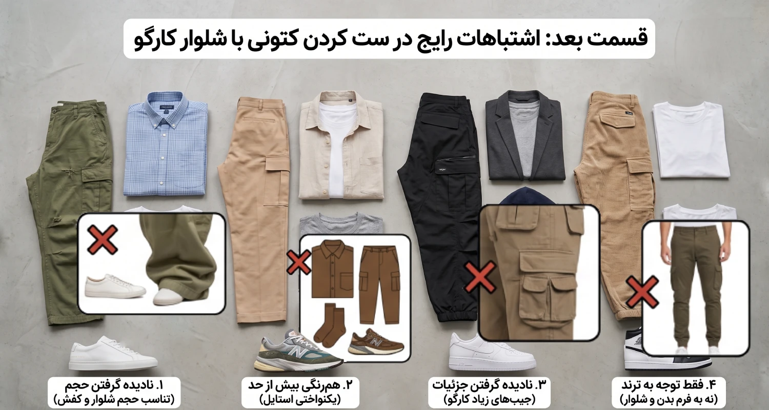 اشتباهات رایج در ست کردن کتونی با شلوار کارگو